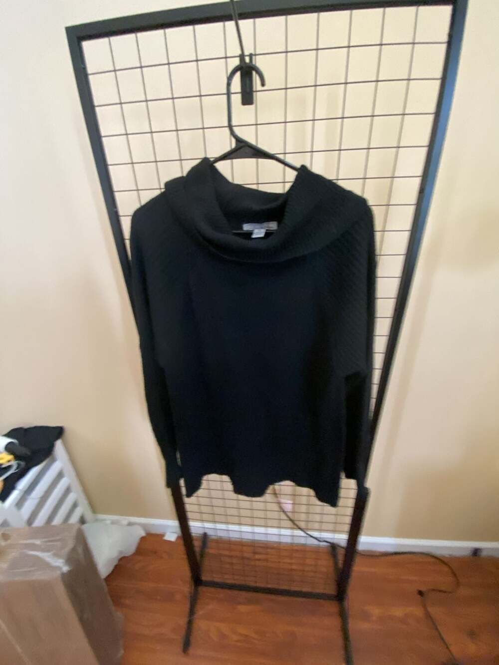 By Design Black Cowl Neck Long Sleeve Knit Tunic Sweater